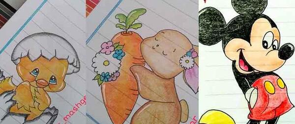 عکس نقاشی دخترانه کلاس هفتم