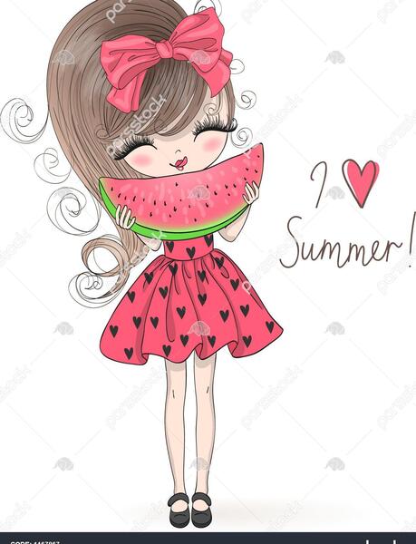 عکس نقاشی دخترانه هندوانه ای