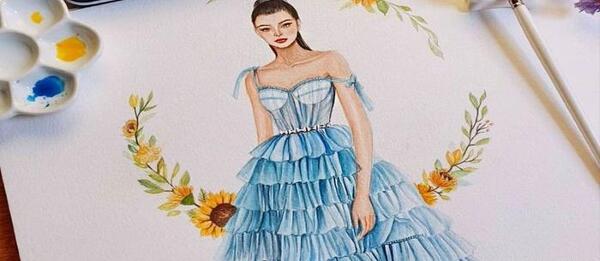 عکس نقاشی دخترانه لباس طراحی