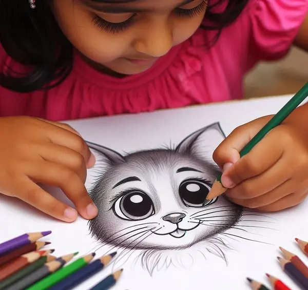 عکس نقاشی های دخترانه گربه ای