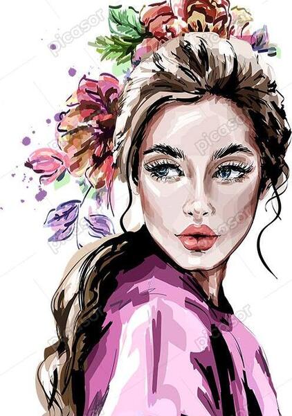 عکس نقاشی دخترانه گلدار