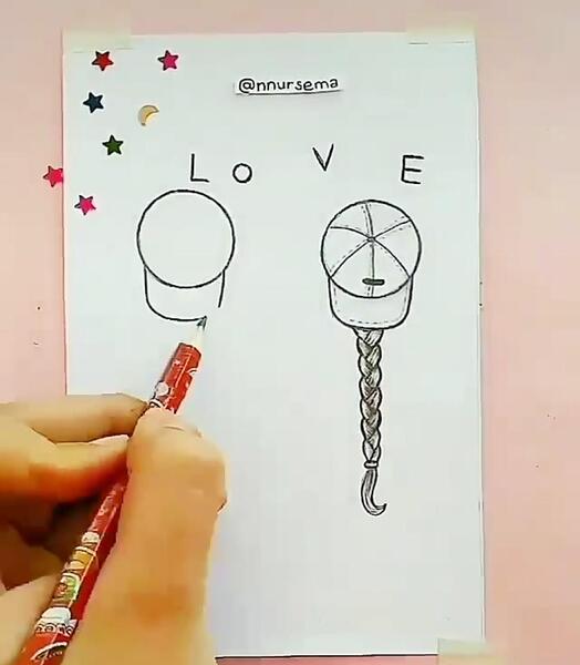 عکس نقاشی دخترانه دو دوست صمیمی
