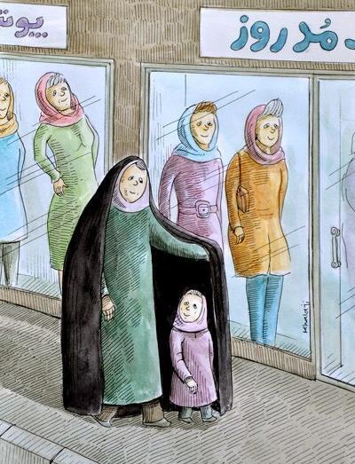 عکس نقاشی دخترانه بی حجاب