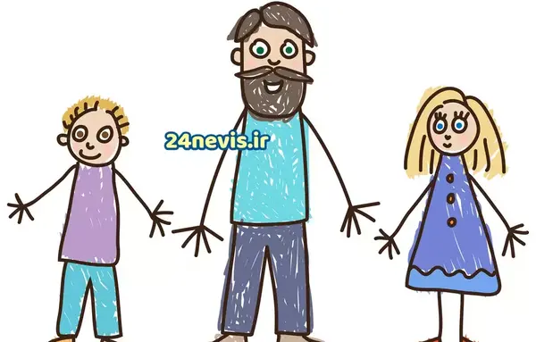 عکس نقاشی روز پدر دخترانه پیش دبستانی