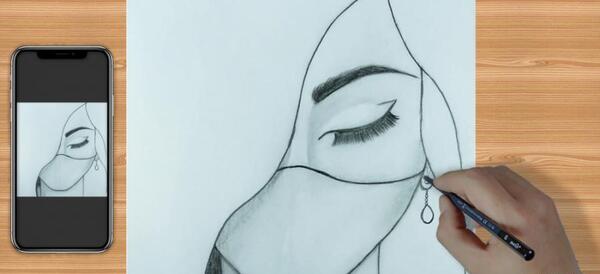 عکس نقاشی دخترانه فانتزی آسان و ساده