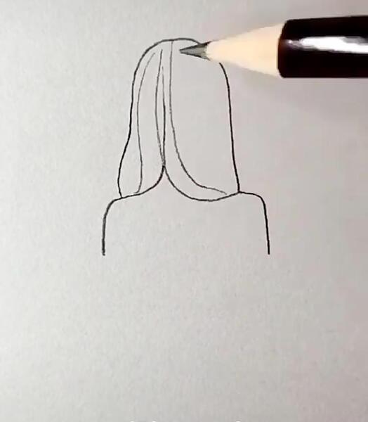 عکس نقاشی دخترانه پشت سر آسان
