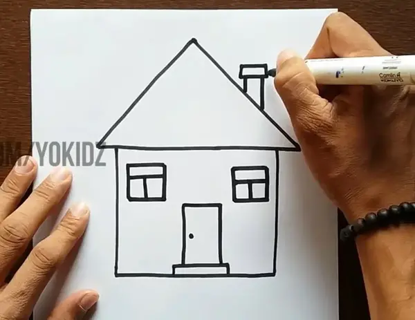 عکس نقاشی خانه های زیبا کودکانه