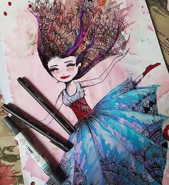 عکس نقاشی های زیبا دخترانه و آسان
