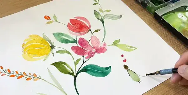عکس آموزش نقاشی گل یاس برای کودکان