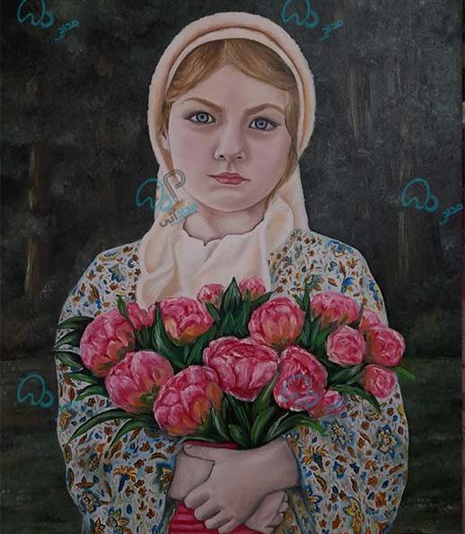 عکس نقاشی گل فروش ساده