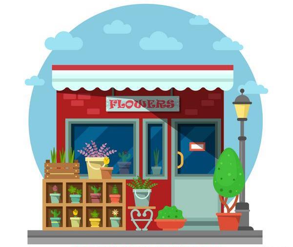 عکس نقاشی گل فروش ساده