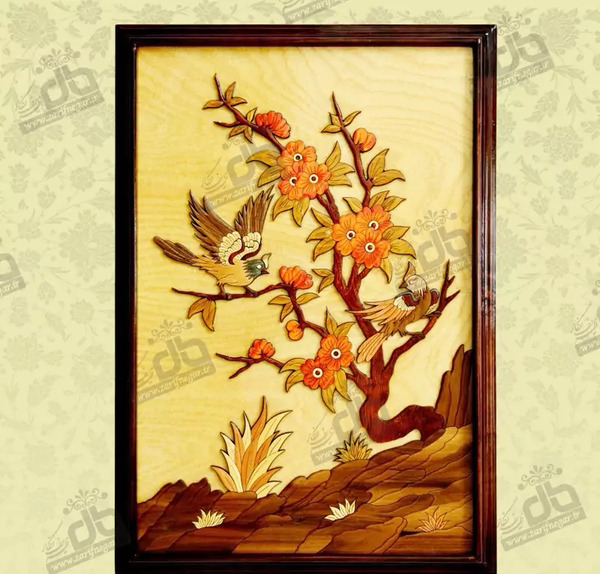 عکس نقاشی گل و مرغ استاد فرشچیان