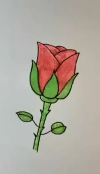عکس نقاشی گل و غنچه کودکانه