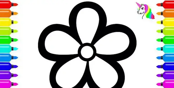 نقاشی عکس گل کودکانه