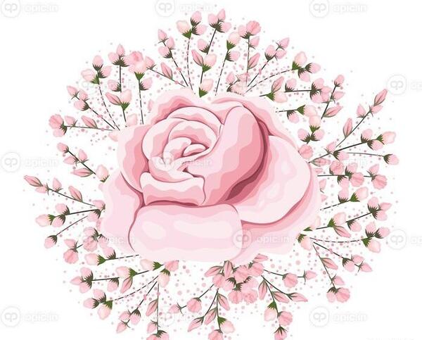 عکس نقاشی گل رز طبیعی