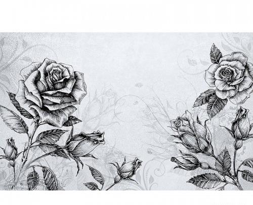 عکس نقاشی دسته گل سیاه قلم
