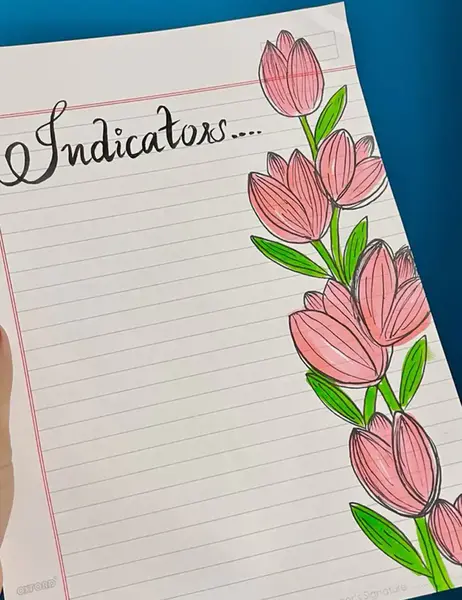 عکس نقاشی دور دفتر گل رز