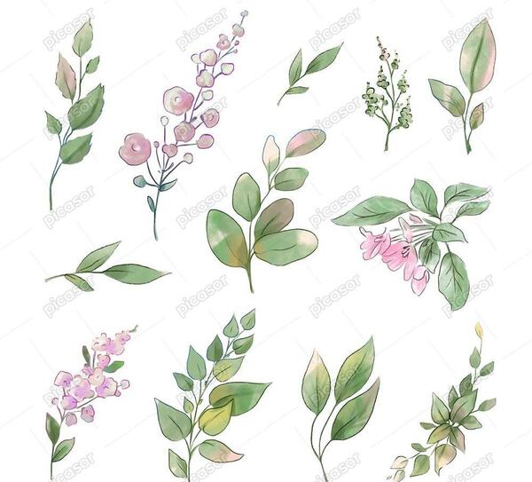 عکس نقاشی گل حاشیه برگ