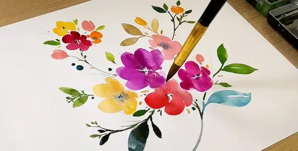 عکس نقاشی گل پنبه ای