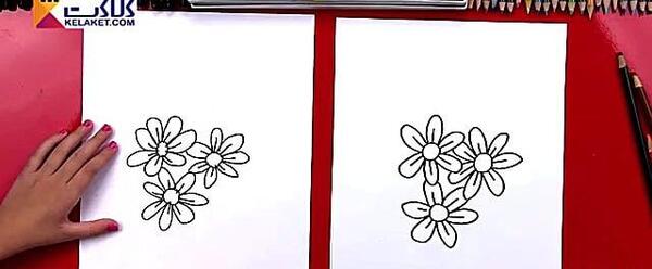 عکس نقاشی دسته گل برای کودکان