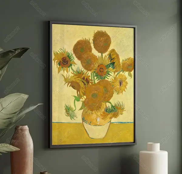 عکس نقاشی گل های آفتابگردان اثر ونگوگ