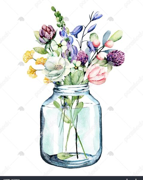 عکس نقاشی گل آسان با آبرنگ