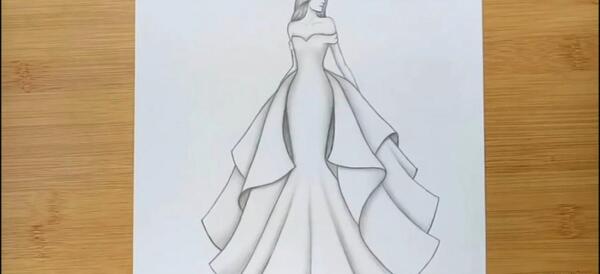 عکس نقاشی سیاه قلم مدل لباس