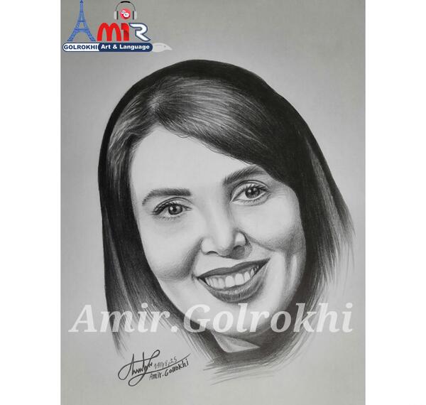 عکس نقاشی سیاه قلم لبخند