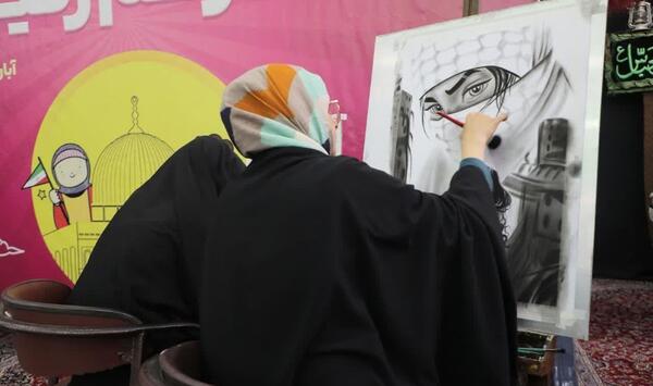 عکس نقاشی سیاه قلم کودکان غزه