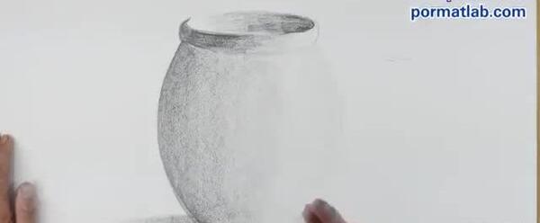 عکس نقاشی با سیاه قلم کوزه