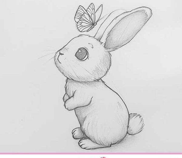 عکس نقاشی سیاه قلم کودکانه و ساده