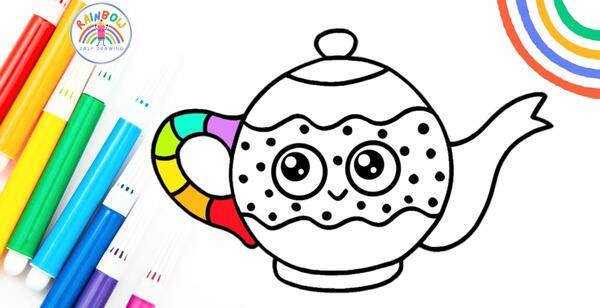 عکس نقاشی قوری با سیاه قلم
