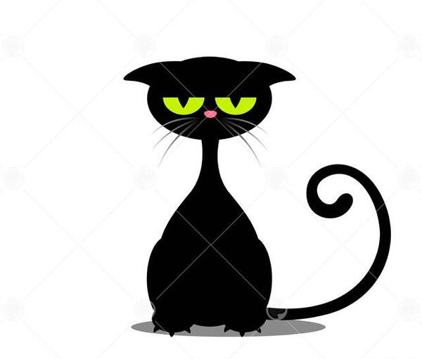 عکس نقاشی سیاه قلم فانتزی ساده گربه