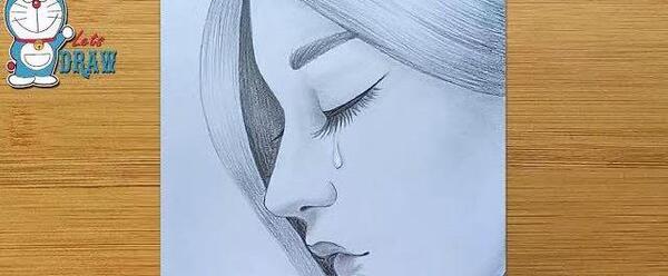 عکس نقاشی سیاه قلم غمناک