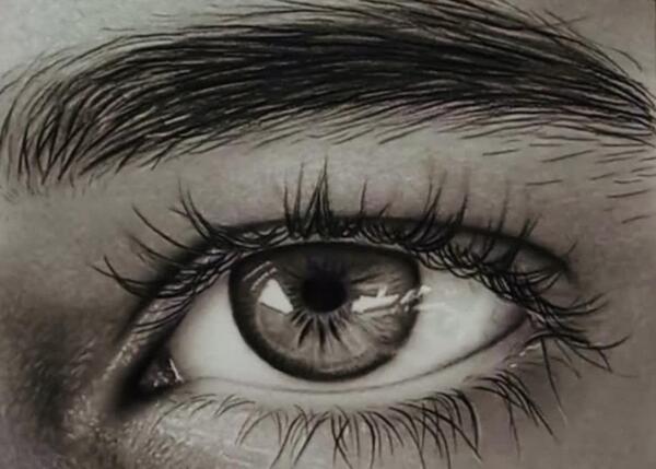 عکس نقاشی سیاه قلم طراحی چشم