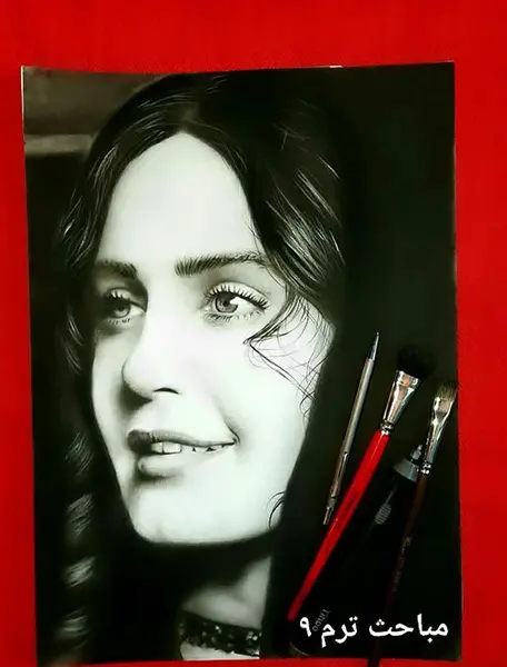 عکس اموزش صفر تا صد نقاشی سیاه قلم چهره