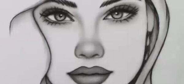 عکس نقاشی سیاه قلم صورت آسان