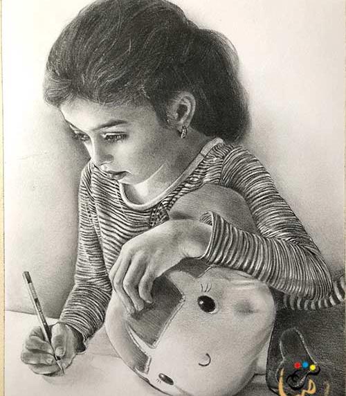 عکس نقاشی سیاه قلم صورت آسان