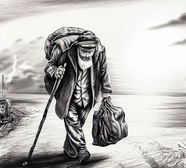 عکس نقاشی سیاه قلم از خیابان