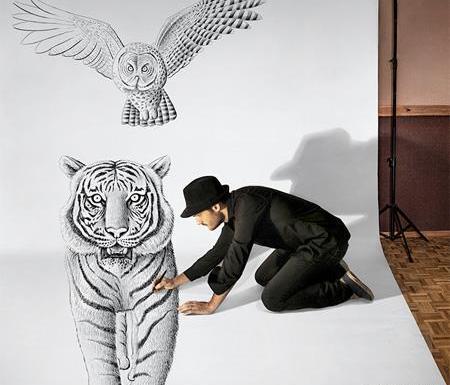 عکس نقاشی سیاه قلم حیوانات وحشی ساده