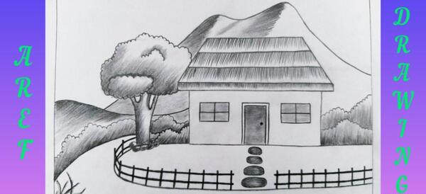 عکس آموزش نقاشی سیاه قلم از طبیعت