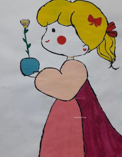عکس نقاشی کودکانه والیبال دخترانه