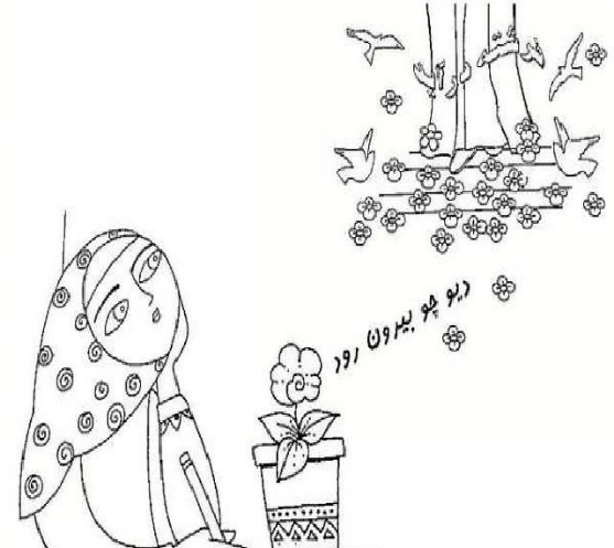 عکس نقاشی کودکانه هواپیمای امام