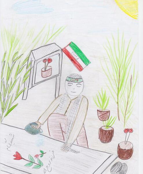 عکس نقاشی هفته ی دفاع مقدس کودکانه