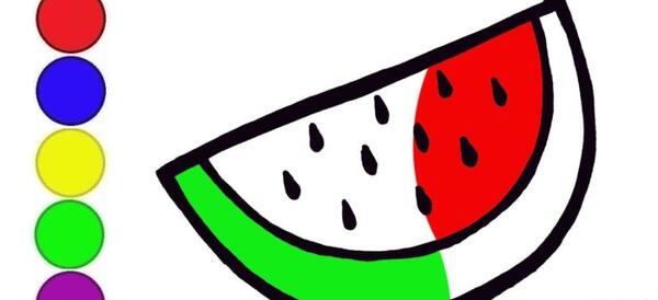عکس نقاشی کودکانه ی هندوانه