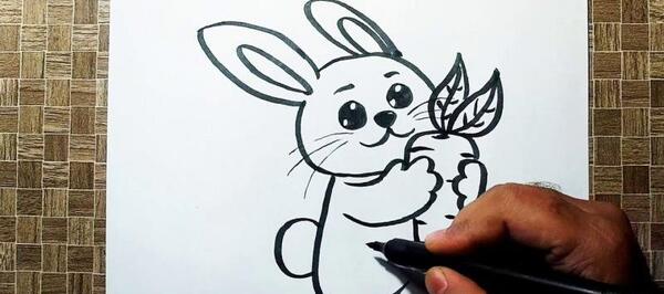 عکس نقاشی کودکانه از هویج