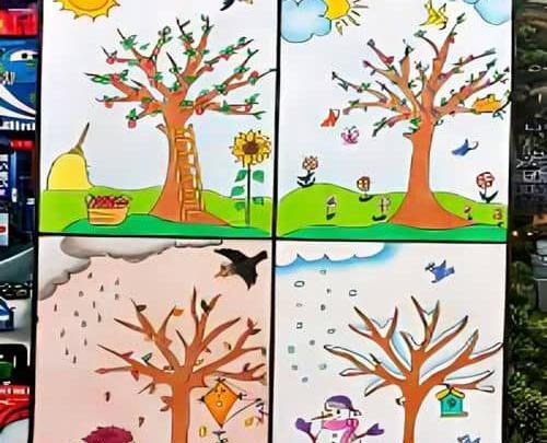 عکس نقاشی کودکانه برای هوای پاک و هوای آلوده