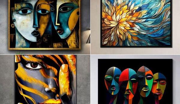 عکس مدل نقاشی مدرن با رنگ اکریلیک