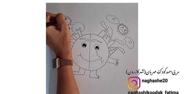 عکس نقاشی کودکانه هوای پاک و تمیز