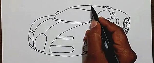 عکس نقاشی کودکانه ماشین لامبورگینی